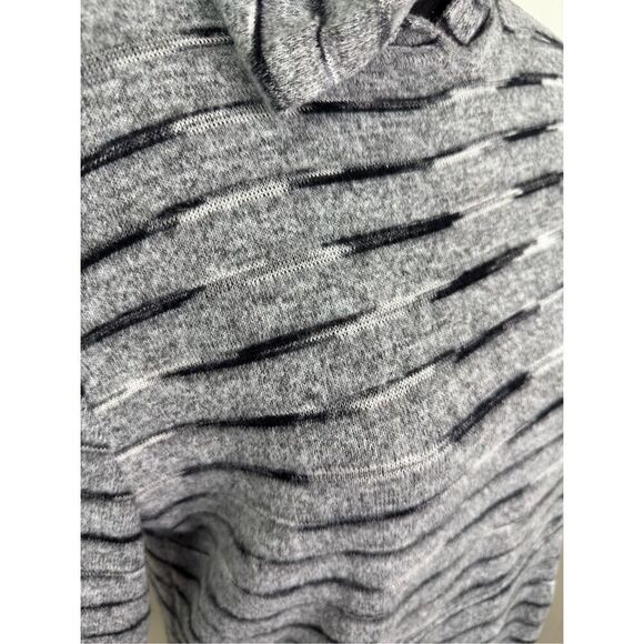 Free For All Stripe Hooded Long Sleeve Shirt Size Medium - Picture 2 of 5